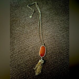 Kendra Scott Rayne Gold Pendant Necklace Terracotta with Tassel